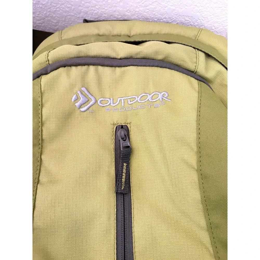 Outdoor Products Backpack Lime Green Ripstop Nylon Hiking School Bag 18in